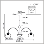 8323/8C MODERNI LN26 038 латунь/белый, металл/стекло/дерево Люстра потолочная E27 8*60W 220V LARINA