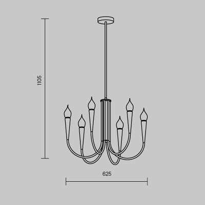 Подвесной светильник Branches FR5253PL-06N, E14х6. TM Maytoni