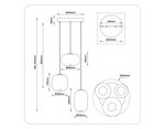 Светильник светодиодный подвесной LH11105/3  BS/TI латунь/янтарь 12W 3000K D350*1505
