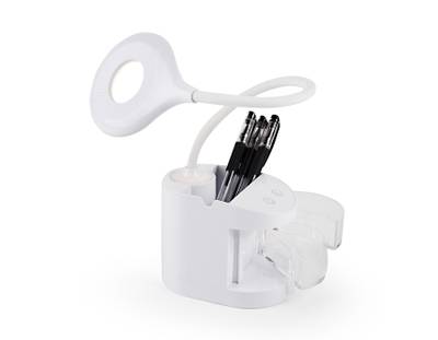 Настольная светодиодная лампа со встроенной аккумулятороной батареей и органайзером DE561 WH белый LED 4200K 4W