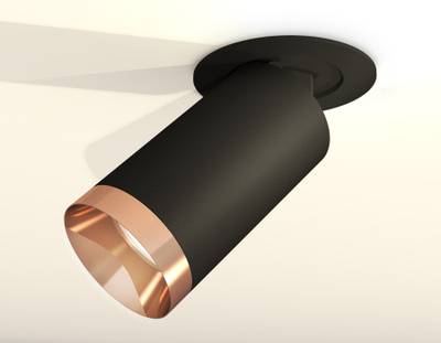 Комплект встраиваемого поворотного светильника XM6323205 SBK/PPG черный песок/золото розовое полированное MR16 GU5.3 (A2242, C6323, N6135)