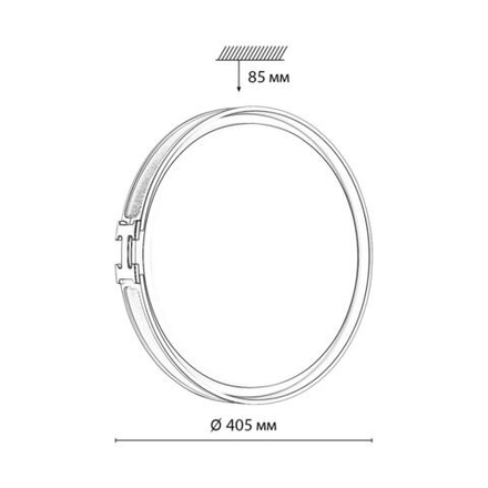 7654/DL COLOR SN 132 Светильник пластик/белый/серый/золотой LED 48Вт 4000К D405 IP43 FAVEMO GREY
