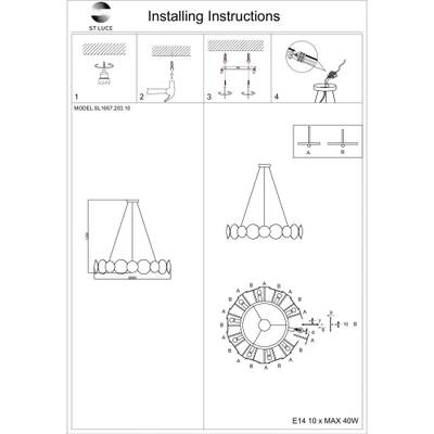 SL1657.203.10 Люстра подвесная ST-Luce Золотистый/Прозрачный E14 10*40W