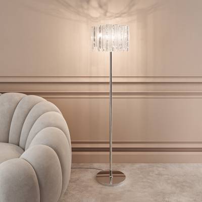 Напольный светильник с хрусталем 109011 хром