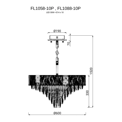 Люстра подвесная Delight Chrome FL1088-10P, E14х10