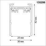 135299 PORT NT25 200 черный Шинопровод накладной/подвесной в комплекте заглушки 2шт, крышка и соединит. планка, 1м IP20 90-240V VECTOR