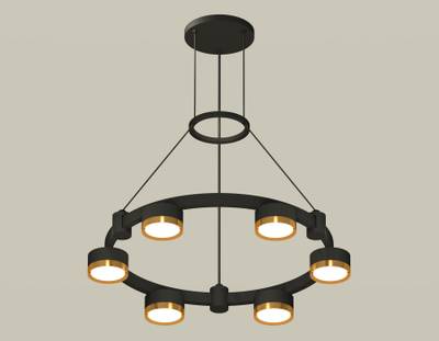 Комплект подвесного светильника XR92051102/6 SBK/PYG черный песок/золото желтое полированное GX53 (A9205, C9232, N8124)