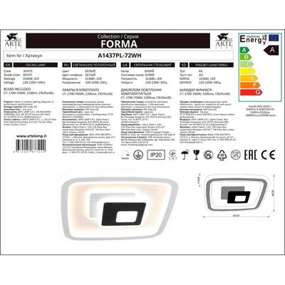 Потолочная люстра Arte Lamp FORMA A1437PL-72WH, 1хLED