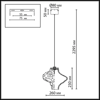5108/3LA L-VISION ODL26 247 металл/стекло Подвес LED x 3W 4000K ORDI