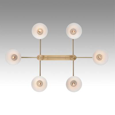 8113/6 MODERNI LN25 184 латунь/белый, металл/стекло Люстра потолочная E27 6*60W 220V CORNE