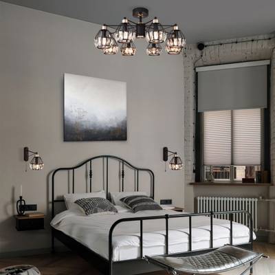 Люстра потолочная лофт 70075/8 черный