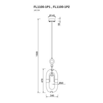 Подвесной светильник Anelli FL1100-1P2, LED