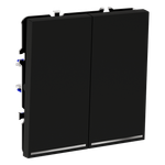 VLS020408 Проходной переключатель встраиваемый VOLTUM S70 двухклавишный с подсветкой 10А, (черный матовый) (ТМ Maytoni)