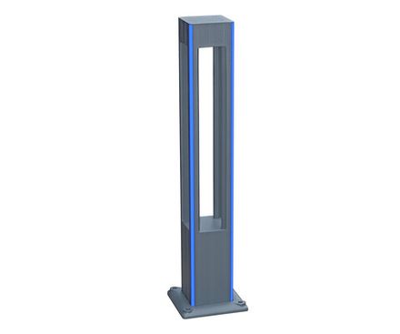 09209-F(220V),16(05) Светильник уличный Аврил серый 220V w12*12 h80 Led 5W (4000K) Декоративная подсветка синяя.