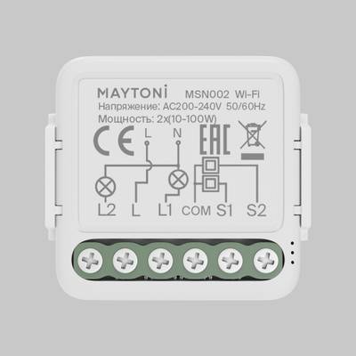 Wi-Fi выключатель двухканальный (без нуля) MSN002, MSN002. TM Maytoni