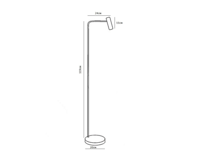 08070-F,19 Торшер Алери черный w24*20 h119 Led Cree 3W (3000K)