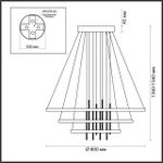 3901/99L L-VISION ODL20 377 золотистый/стекло/металл Подвесной светильник LED 4000K 113W 220V MONICA