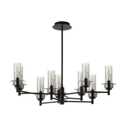 6555/9C CLASSI LN26 100 черный/дымчатый/металл/стекло Люстра потолочная E14 9*40W 220V MADONNA