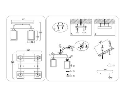 Светильник потолочный TR3033246/4 WH/WD белый/дерево E27/4 max 60W 340*340*245