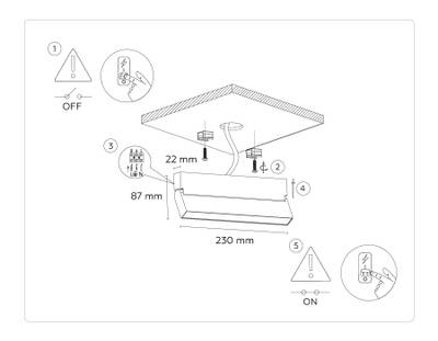Светильник светодиодный накладной TA1818 WH белый LED 12W 4200K 230*22*87