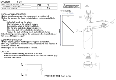 Светильник потолочный Crystal Lux CLT 030C WH 1400/102