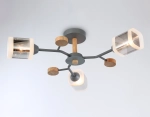 Светильник подвесной TR3033231/3 GR/LW/SM серый/светлое дерево/дымчатый E27*3 max 60W D700*180