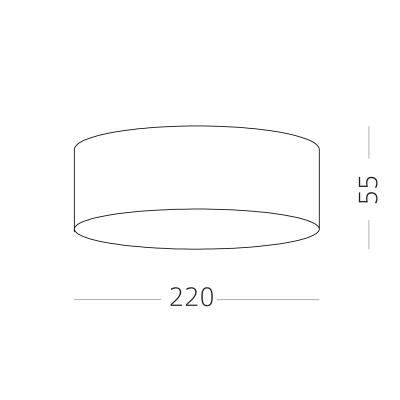 ST606.432.27 Светильник потолочный Черный LED 1*27W 3000K 2 340Lm Ra>85 120° IP20 D220xH55 185-265V