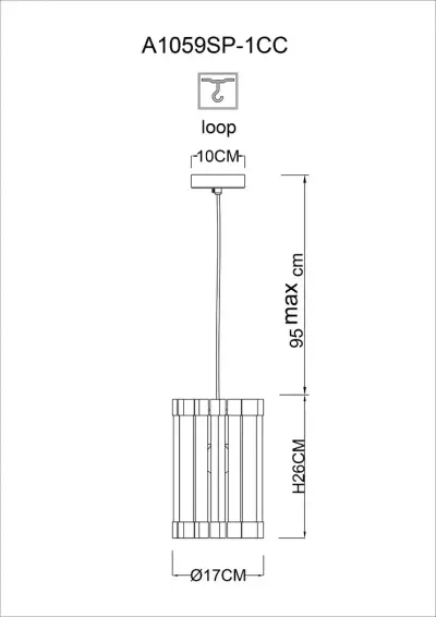 Подвесной светильник Arte Lamp CARAVAGGIO A1059SP-1CC, 1хE27