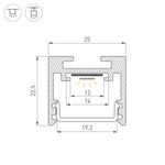 Профиль SL-LINE-2522-2500 WHITE (Arlight, Алюминий)
