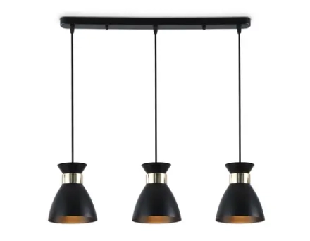 Светильник подвесной TR8469/3 BK/FGD черный/золото E27/3 max 60W 550*135*1000