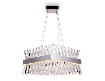 Хрустальный подвесной светодиодный светильник TR5315 CH/CL хром/прозрачный 144W 500*500*750 (Без ПДУ)