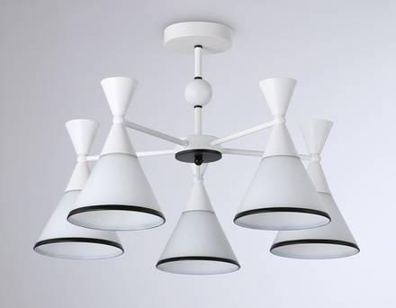 Подвесной светильник TR3165/5 WH/BK белый/черный E27/5 max 60W D580*380