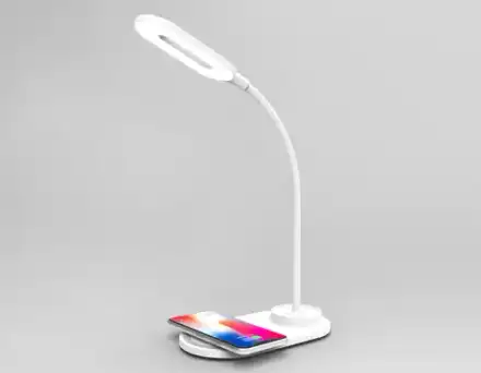 Светодиодная настольная лампа с беспроводной зарядкой DE588 WH белый LED 3000-6400K 3W