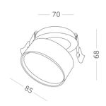 ST651.538.09 Встраиваемый поворотный светильник Белый LED 1*9W 3000K 720Lm Ra>90 120° IP20 D85xH68 170-240VV