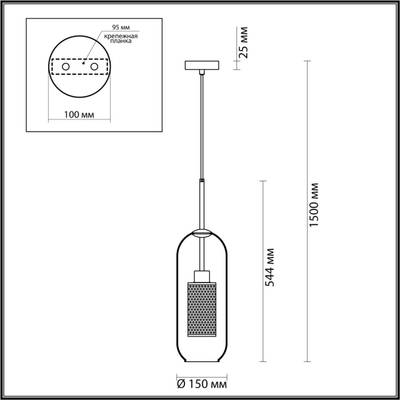 4940/1 PENDANT ODL22 467 античн.бронза/металл/прозрачный/стекло Подвес E27 1*40W CLOCKY