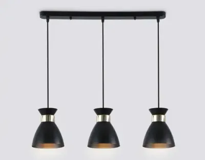 Светильник подвесной TR8469/3 BK/FGD черный/золото E27/3 max 60W 550*135*1000