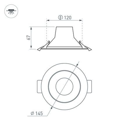 Светильник IM-STORM-R145-15W Day4000-MIX (WH, 80 deg, 230V) (Arlight, IP20 Металл, 3 года)
