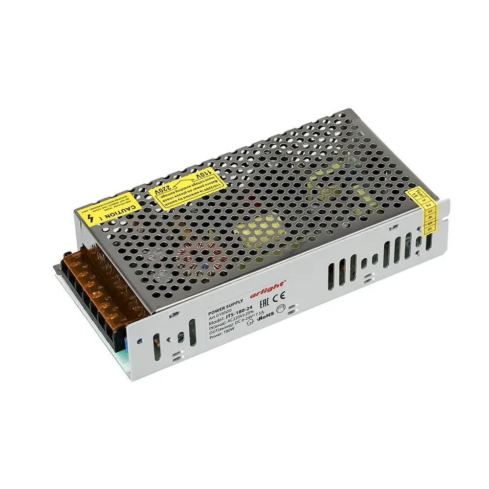 Блок питания JTS-180-24 (0-24V, 7.5A, 180W) (Arlight, IP20 Сетка, 2 года) Блок питания JTS-180-24 (0-24V, 7.5A, 180W) (Arlight, IP20 Сетка, 2 года)