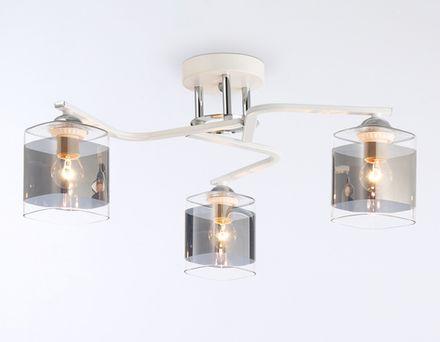 Светильник потолочный TR303217/3 WH/CH/SM белый/хром/дымчатый E27*3 max 60W D540*250