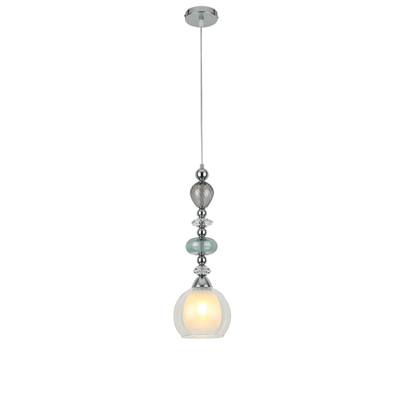 8294/1A MODERNI LN26 367 хром/белый/прозрачный, металл/стекло/хрусталь Подвес E27 1*60W 220V GANNA
