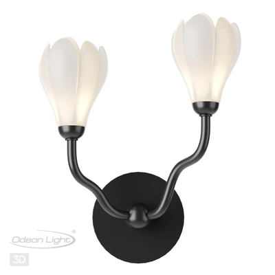 5090/2W MODERN ODL25 553 черный матовый/белый/фарфор Бра G4 LED 2*5W GARDI