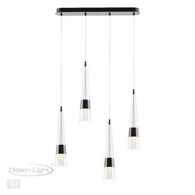 5044/42L L-VISION ODL24 435 глянц.темн.хром/прозрачный/металл/стекло Люстра LED 42W 3000K 4167Лм LUMP