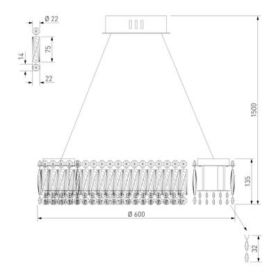 Люстра хрустальная светодиодная 101007 LED, LED