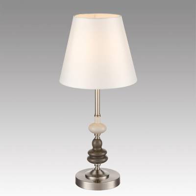 8283/1T CLASSI никель/белый, металл/керамика/текстиль Настольная лампа Е14 1*40W 220V KENTUKI