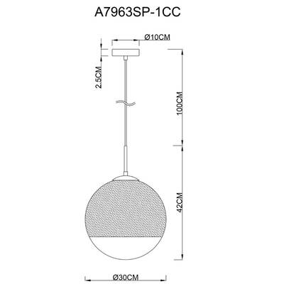 Подвесной светильник Arte Lamp JUPITER chrome A7963SP-1CC, 1хE27