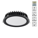 358954 SPOT NT22 444 черный Встраиваемый светодиодный светильник с переключателем цветовой температуры IP20 LED 3000К\4000К\6000К 20W 220V LANTE