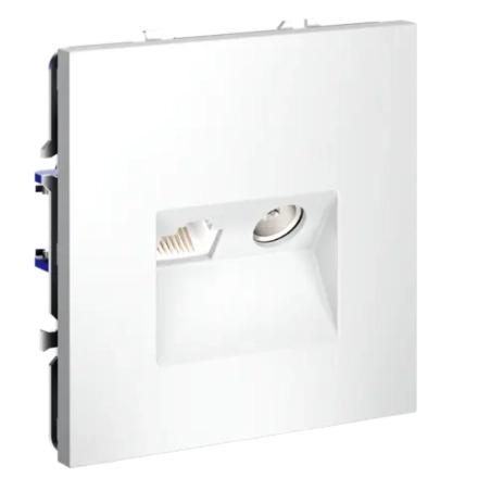VLS060702 Розетка телевизионная встраиваемая VOLTUM S70 TV+RJ45 кат. 6, (белый матовый). (ТМ Maytoni)