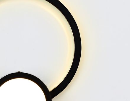 Настенный светодиодный светильник с акрилом FL414 BK черный LED 3000K 24W 340*210*50