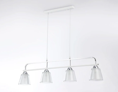 Светильник подвесной TR303242/4 WH/CH/CL/FR белый/хром/прозрачный/белый матовый E27*4 max 60W 870*120*780