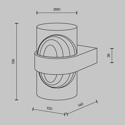 Настенный светильник (бра) Sacramento 3000К 10Вт MOD480WL-L10BS3K. TM Maytoni
